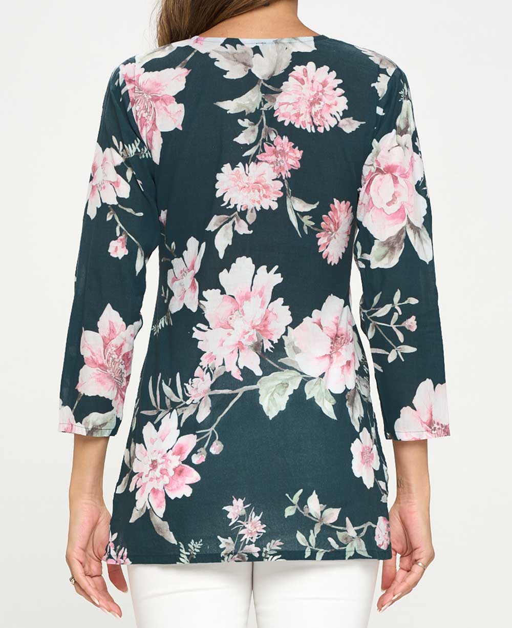 Floral Cotton Tunic Top