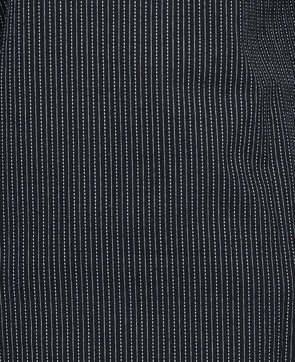 Kantha Stitch Black Threaded Cotton Tunic Top