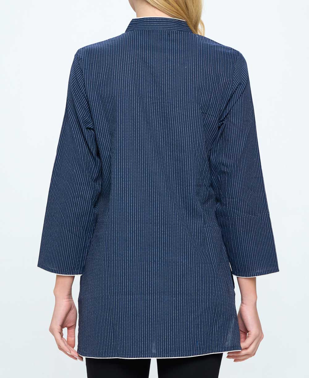 Kantha Stitch Blue Cotton Tunic Top